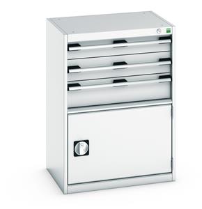 Bott Drawer Cabinets 525 Depth with 650mm wide full extension drawers Bott Cubio 3 Drawer,1 Door Cabinet 650W x 525D x 900mmH